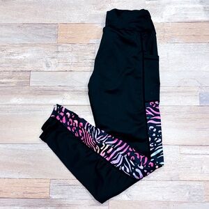SHEIN Black leggings with multicoloured animal print